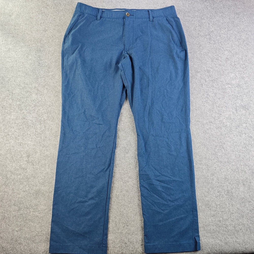 Under Armour Match Play Golf Pants Mens 34x32 Blue Textured Flat Front Trousers
